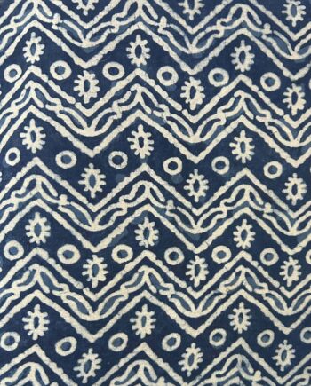 Navy Blue Chevron Geometric Fabric