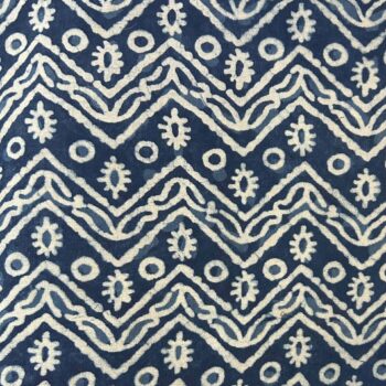 Navy Blue Chevron Geometric Fabric