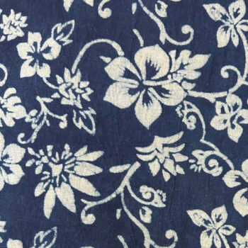 Navy Floral Vine Cotton Fabric