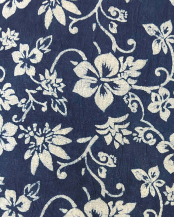 Navy Floral Vine Cotton Fabric
