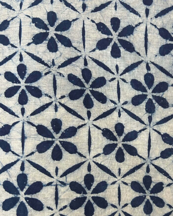 Indigo Geometric Petal Fabric
