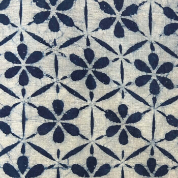 Indigo Geometric Petal Fabric